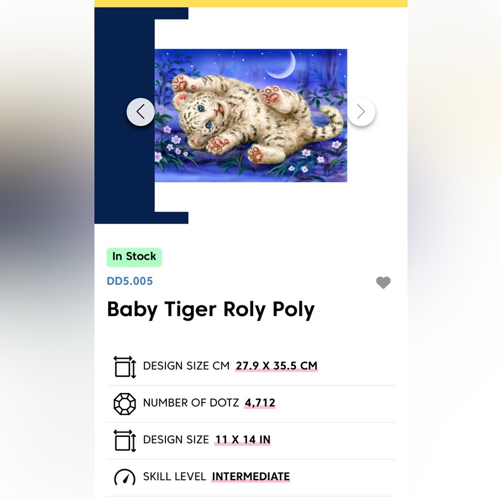 NIB Diamond Dotz Baby Tiger 🐅 Roly Poly Diamond Facet Art Kit DIY 🖼️ - Picture 3 of 16
